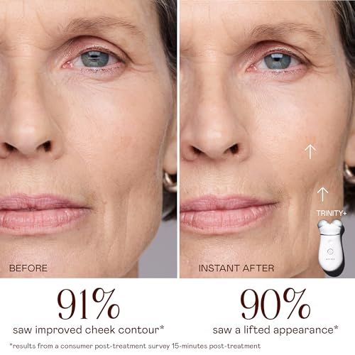 Image of NUFACE Trinity+ Facial Massager + LED Red Light Therapy - Wrinkle Reducer, Skin Tightening & Lifting for Face & Neck, FDA-Cleared - Enhances Radiance, Reduces Fine Lines - Microcurrent Facial Device