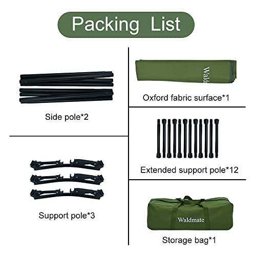 Waldzimmer Folding Camping Cot For Adults With Leg Extenders, Portable Heavy Duty Cot Support 400Lbs For Outdoor/Indoor Overnighter, Camping, Hiking,Travel, Beach, Rv, Office Nap #TOP5