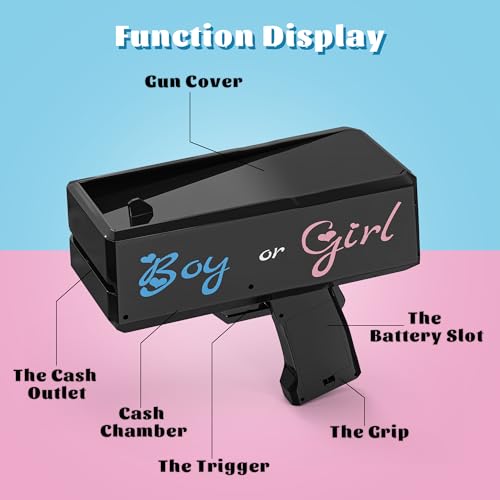 Popuparty MONEYGUN_BLACK Gender Reveal Money Gun Shooter thumb #6