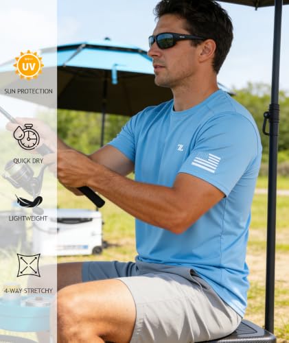 Men Rash Guard Shirts UV UPF 50+ Sun Protection Swim Shirt Short Sleeve Workout T-Shirts Lightweight Moisture Wicking Running Athletic Tee - image 5