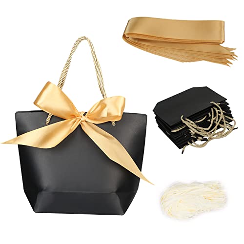 Squisita borsa regalo di Natale: include 10 sacchetti di carta kraft natalizi con manico, le loro dimensioni sono 21 * 16 * 7 cm, molto adatte per confezionare regali di Natale per la tua famiglia, amici e colleghi.