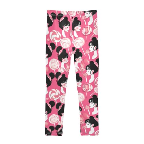 KLL Lollipop Girl Toddler Girls' Basic Leggings Soft Full Length Leg Yoga Pants Sports2