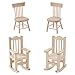 PandaHall 2 Stile Mini Sedia a Dondolo, 4pz Sedie in Legno Casa delle Bambole Scala 1/12 Sedia a Dondolo in Miniatura Sedia per Mobili Minuscola Artigianato Casa delle Bambole Accessori Home Decor