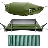 Night Cat Flat Lay Hammock Tent with Mosquito Net Waterproof Rainfly for 1 Person Backpacking Hiking Camping Lightweight 330LBS 87x28x19in