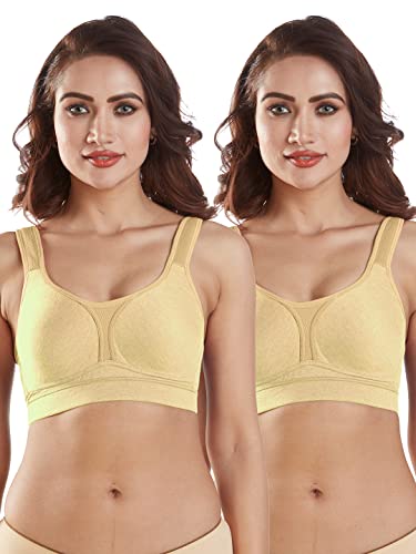 Image of SONARI Supremo Womens Sports Bra | Moulded, Wire Free, Comfortable Cotton Bra | Full Coverage,Breathable Fabric | Adjustable Straps Hook & Eye Closure for Active and Everyday useage