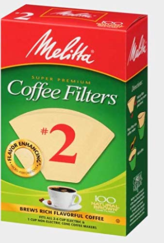 Melitta #2 Cone Coffee Filter, Natural Brown, 100 Count (Pack Of 6) #TOP7