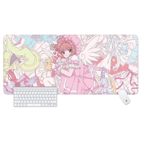 XYUN 木之本桜 マウスパッド 超大型 900*400*3mm デスクマット コスプレ小物 人気 アニメ 周辺 萌えグッズ 耐久性 滑り止め 洗濯可能 加厚 天然ゴム 自宅兼用 誕生日 cosplay プレゼント (A) [並行輸入品]の商品画像（Amazon）