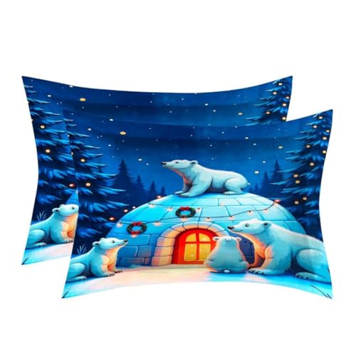 Image of Premium 7D Printed King Size Bedsheet Set with Pillow Covers Soft Cotton Blend Double Bedsheet for Home (Pillow Covers :18x28 inches Bedsheet :90x100 Blue)
