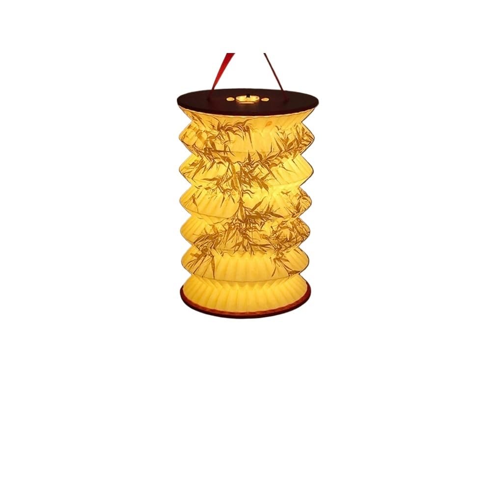 Projected Mid-Autumn Festival Lanterns Hanging Foldable Decorative Flower Lamp Traditional Paper Lantern New Year(Green)