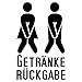 Folistick Getränkerückgabe Aufkleber WC Türaufkleber Bad Flur Toilette Aufkleber (Schwarzmatt)