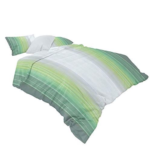 P.K.-Collection Mako-Satin Bettwäsche 100% Baumwolle Aqua Stripe (grün) Cover