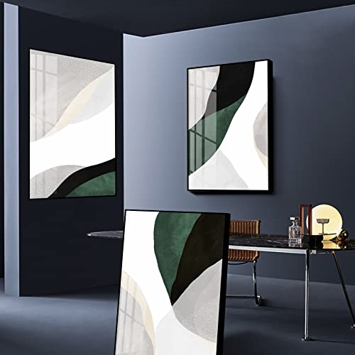Serimino Framed Abstract Wall Art For Living Room Minimalist Boho Wall Decor Sage Forest Green Art Painting Pictures Gray Black Modern Gallery Prints For Bedroom Bathroom Aesthetic Room #TOP1