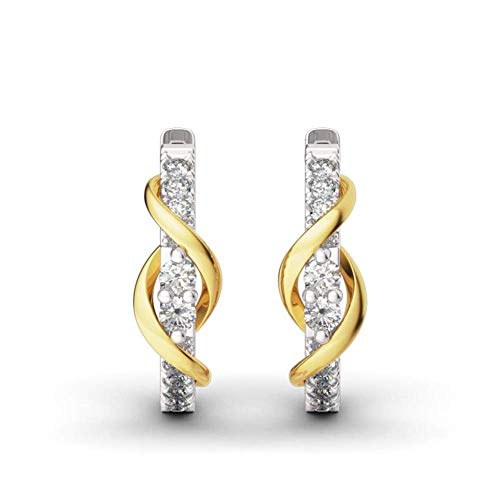 Jeulia 925 Sterling Silver Small Hoop Earrings Round Cut White Diamond Endless Stud Earrings hypoallergenic Earrings for Women Valentine Birthday Festival Gift