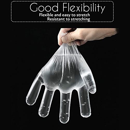 LADWA Waterproof Disposable Hand Gloves – Pack of 100 (50 Pairs), 16 Micron Thick, Transparent Plastic Gloves for Cleaning, Cooking, Hair Dyeing & Multi-Purpose Use – Free Size, Multicolour