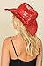 RIAH FASHION Women's Classic Fedora Hat Sparkly Glitter Sequin - Western Cowboy Cowgirl Cosplay Party Costume (US, Alpha, One Size, Red)