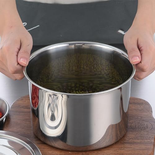 Faitout avec Couvercle Antiadhésif Non Magnétique en Acier Inoxydable, Récipient à Soupe et Assaisonnement, Ustensile de Cuisine, Taille Compacte pour une Cuisson Efficace (Grand)