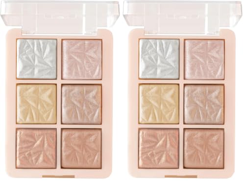 Image of MARS Glowzilla 6 Colour Highlighter Palette | Ultra Blendable & Long Lasting | Blinding Glow (12.0gm) (Shade-01) (Pack of 2)