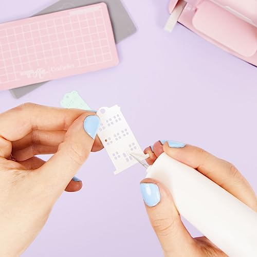 Craftelier - 3-in-1 Metal Die Cutting Tool with Details | Works as a Spatula, Roller and Punch | Ideal for Card Making, Scrapbooking and Other Craft Projects | Color White