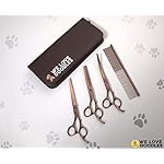 Dog Grooming Scissors Kit - Best Tools for Goldendoodles, Poodles & Doodles - Straight, Curved & Thinning Shears - Golden Doodle Grooming Kit - Professional Grade Steel, 4 Pc Set [We Love Doodles] - Image 3
