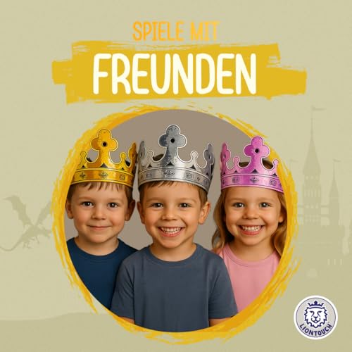 Liontouch - Goldene Königskrone für Kinder & Kleinkinder | Verstellbare Größe mit Klettverschluss - Ab 3 Jahren | Königliches Zubehör für Kostüme & Rollenspiele | Sicheres & langlebiger Schaumstoff