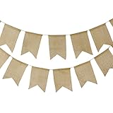 Cada bandera de arpillera está en blanco, para que pueda personalizarse, puede hacer bricolaje como su Imagine si lo desea. Perfecto para bodas rústicas, fiestas u otra decoración de ceremonia.