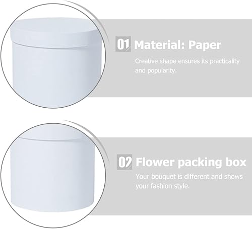 Miniatura 4 de MAGICLULU Caja de flores redonda de papel colorido Caja de embalaje de papel de flores Cubo de embalaje de flores redondas para fiesta de oficina