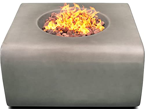 Homeology Fireology ADELPHI Dark Grey Lavish Garden & Patio Gas Fire Pit with Eco-Stone Finish – Fully Assembled