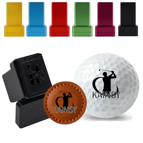 KAINSY Custom Golf Ball Stamp with Leather