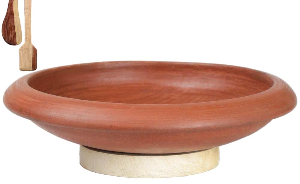 Craftsman Clay Tawa/Pan for Cooking and Serving 10 Inch