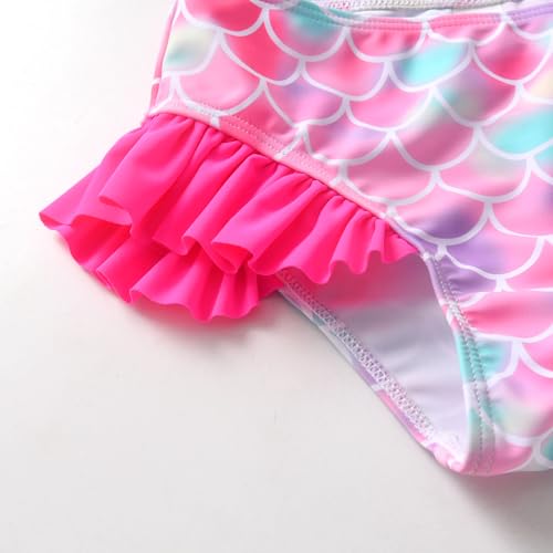 Image of DXTON Girls Summer Swimsuit Beach Sport One Pieces Ruffled Tankini Cartoon Bathing Suit Swimwear