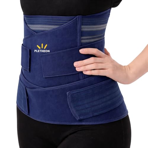 Image of PLETHEON 3 In 1 Postpartum Belly Band Post Pregnancy Abdominal Belt For Women After Birth Belly /Waist /Pelvis Wrap Postnatal Shapewear, (Fit from 30 Inch to 46 Inches of waist) (Blue)