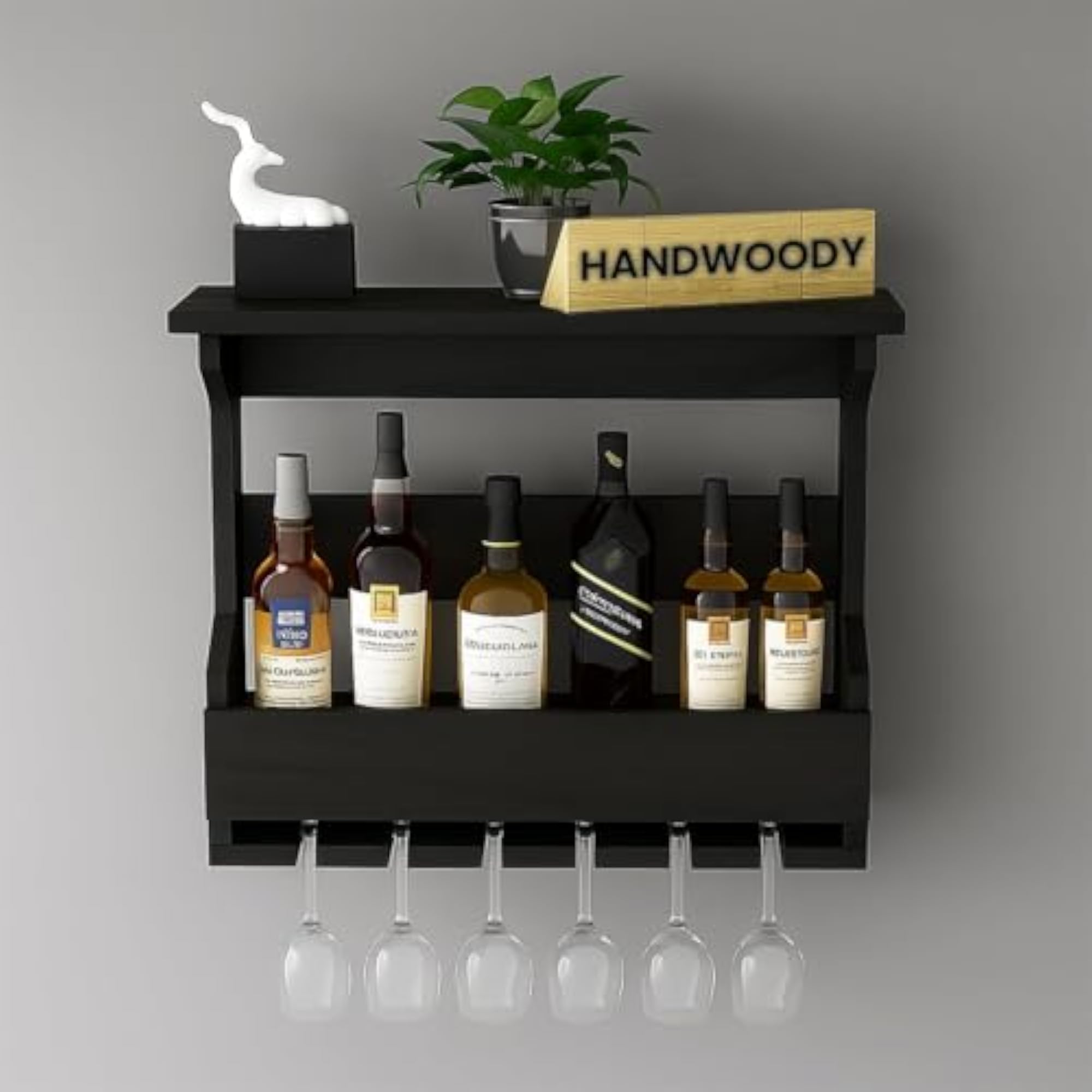 Solid Wood Wall Hanging Design Bar, Mini Bar for Home