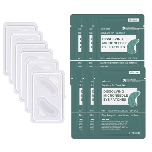 12PCS Dissolving Microneedle Eye Patches-Nano Microneedle Eye Patch,Hydrating Gel Eyes Mask with Hyaluronic Acid,Eye Patches for Dark Circles,Puffy Eyes&Fine Lines,Brightening Eyes Care