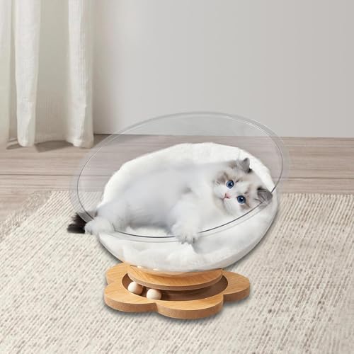 Lit pour chat capsule spatiale transparent accessoire lavable - 5