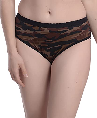 Image of StyFun Women Cotton Lycra Hipster Panties for Women Daily Use, Back and Front Coverage, Army Printed, Brief, Combo Pack, Multicolor