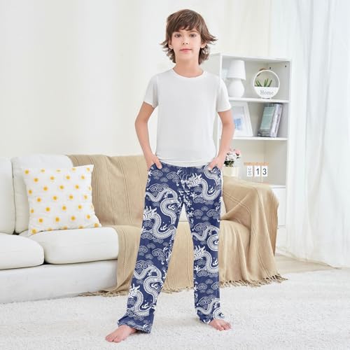 Boys' Pants Chinese New Year Dragon Long Bottoms Jogger Pants Elastic Waist Trousers with Pockets S-XL3