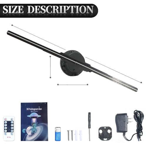 Image of Missyou 3DHologramFan MS50D2 19.7 Inch, LED Holographic Projector with WiFi Bluetooth Remote, 528 Highlight LEDs, 1500+ Videos, for Store Display Events Exhibition Wall Mount