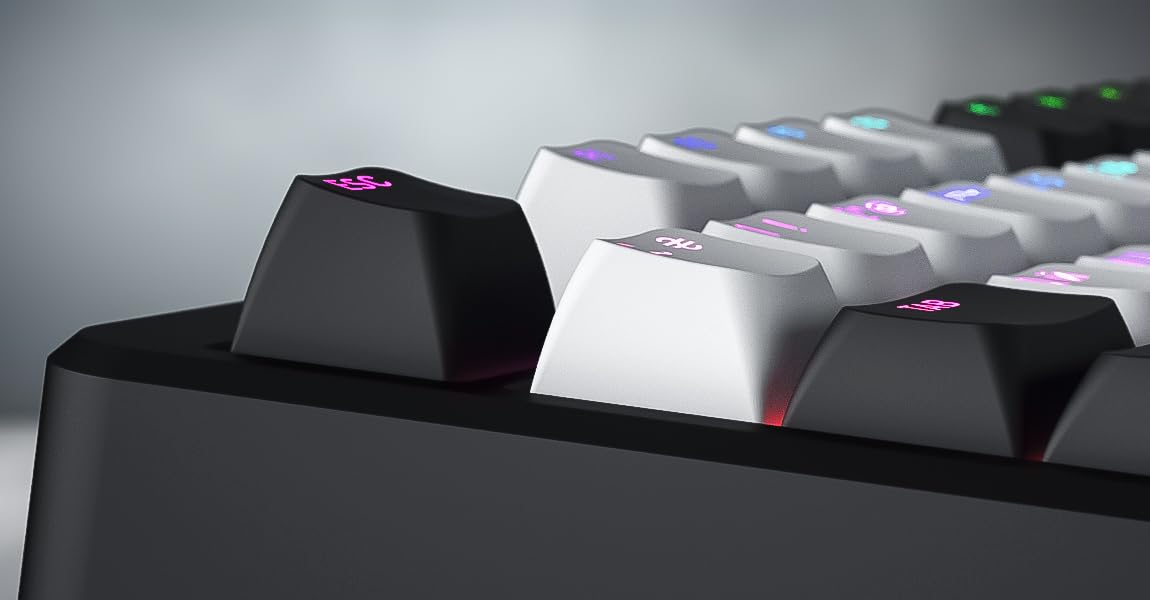 HATOR Rockfall 3 TKL - Teclado inalámbrico para videojuegos, intercambiable en caliente, RGB, Gasket Mount, batería de 4000 mAh, 2,4 GHz/Bluetooth/USB, PBT Keycaps, QMK/VIA, DE Layout, Mac/Windows