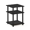 Furinno Turn-N-Tube Easy Assembly Multipurpose End Table / Side Table / Sofa Table / Nightstand, Round Tubes, Blackwood
