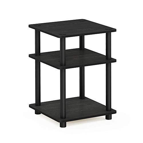 Furinno TURN-N-TUBE Side Table, 3-Tier Square Modern End Table, Open Shelves Nightstand, Night Stand, Bedside Table, Easy Assembly, for Living Room, Bedroom, Blackwood by Furinno - Used condition - US$14.98