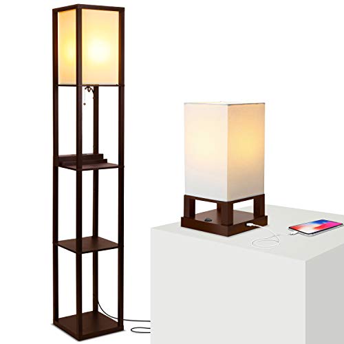 Brightech Maxwell Floor & Table Lamp Set of 2 - Narrow Side Table...