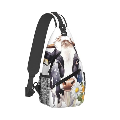 Bolso cruzado Watercolor Cow y Daisy para trekking miniatura 2