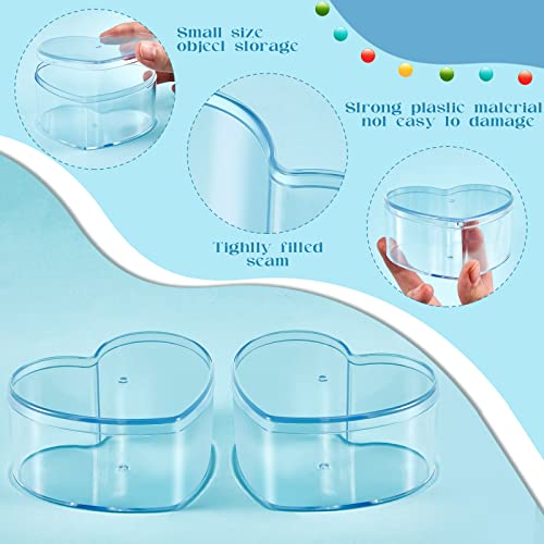 Image of 12 Pcs Clear Acrylic Boxes with Lid,Heart,3.27 x 2.76 x 1.57 | Clear Plastic Boxes with Lids for Organizing and Displaying Jewelry, Candy, Crystals, Crafts, Party Favors and Collectibles