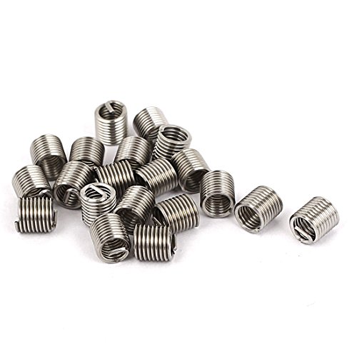 uxcell M4 x 0.7mm x 2D 304 Stainless Steel Wire Thread Inserts 20pcs