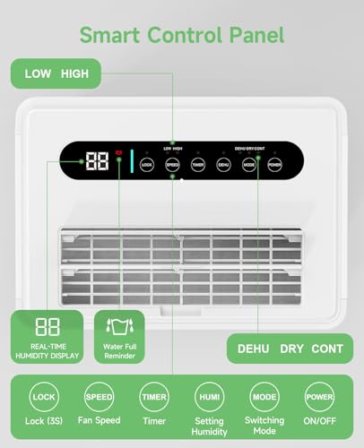 Image of 1500 Sq.ft Dehumidifier for Basement, Trazico 21 Pint Quiet Dehumidifiers for Home with Drain Hose, Smart Humidity Control, 3 Modes, 24H Timer, Auto Defrost, for Large Room, Bedroom, and Bathroom