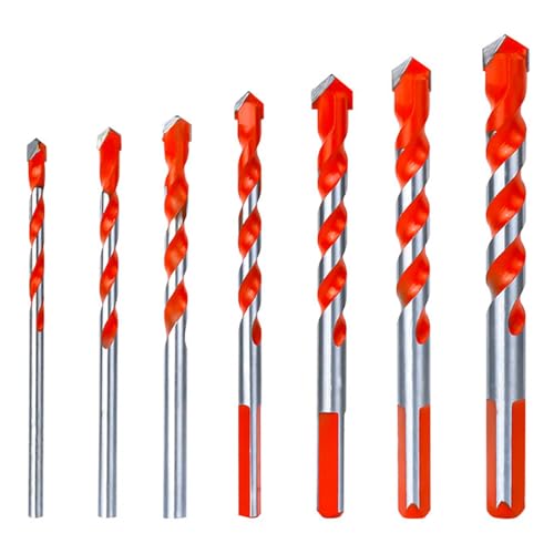Juego de 7 brocas de carburo de tungsteno para metal, acero, ladrillo, vidrio, madera, plástico...