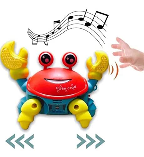 Caranguejo Fujão Que Anda Para Os Lados Musical Brinquedo Infantil Interativo Com Som e Luzes A Pilh