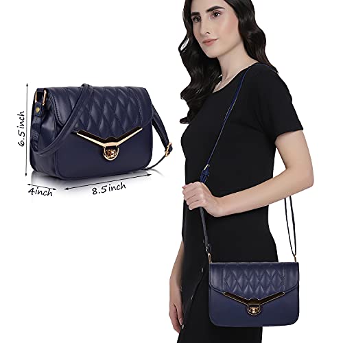Image of Nevis Women Quilted Sling Bag | Premium PU Leather Crossbody & Shoulder Bag for Girls & Women | Adjustable Strap | Stylish Handbag for Daily & Party Use