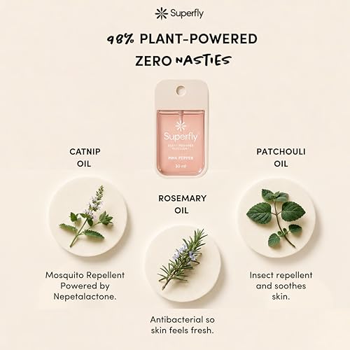 Image of Superfly, Plant-Powered DEET-Free Mosquito Repellent for Adults Kids & Family - Non-Toxic Insect Repellent Spray, Skin-Safe Formula : Pink Pepper