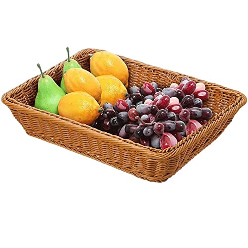 Caja de almacenamiento de cocina y baño con bandeja rectangular tejida 5
